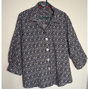 Foxcraft Women's Blouse Wrinkle free Size 20W Blue with red/white-Shaped Fit